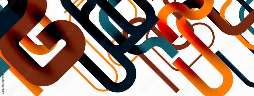 Aufkleber wave lines minimal abstract background