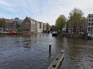 city canal in Amsterdam, Netherlands