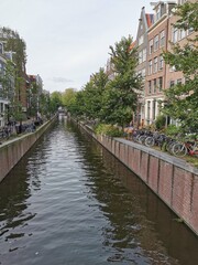 city canal in Amsterdam, Netherlands