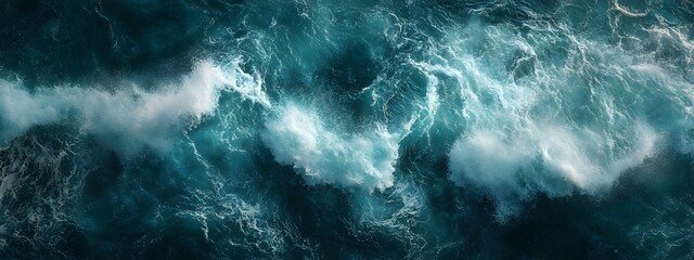 Photo of a turquoise sea with crashing waves, symbolizing the vastness and depth of oceanic power