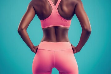 Fit young woman wearing fitness leggings. Sport and exercise concept. Ai Generative