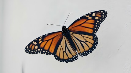 Fototapeta premium Monarch butterfly on a white background 