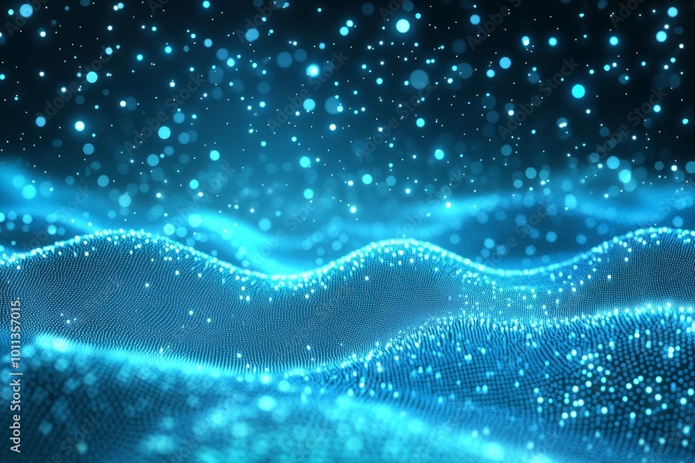 Poster an abstract background featuring glowing blue energy lines capturing the essence of power in science