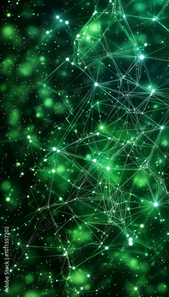 Poster network, data stream. technology scene with moving lines and dots, connection background.