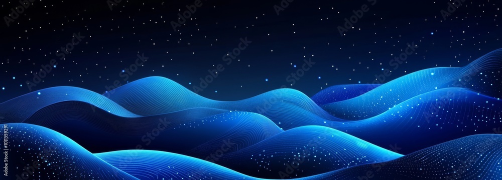 Aufkleber Background with abstract technology. Digital code with big data. Futuristic dots on a background. Rendering in 3D.
