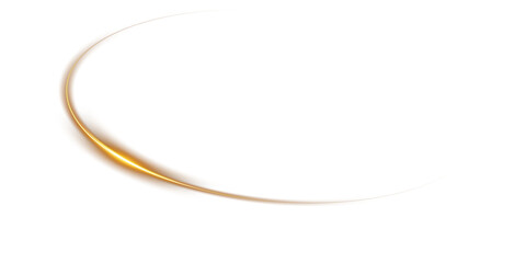 Abstract light lines of motion and speed with sparks of yellow color. Light everyday luminous effect. Semicircular wave. Light trace curve swirl. PNG.