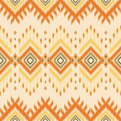 Traditional ikat pattern with striking geometric shapes and intricate details. Thisl seamless pattern is perfect for textiles, fashion, home decor and digital backgrounds. Inspired by indigenous 