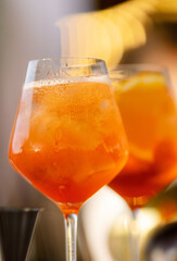 Two glasses of Aperol in the fresh air