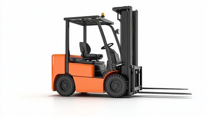 Orange Electric Forklift in a Warehouse Ready for Material Handling Tasks