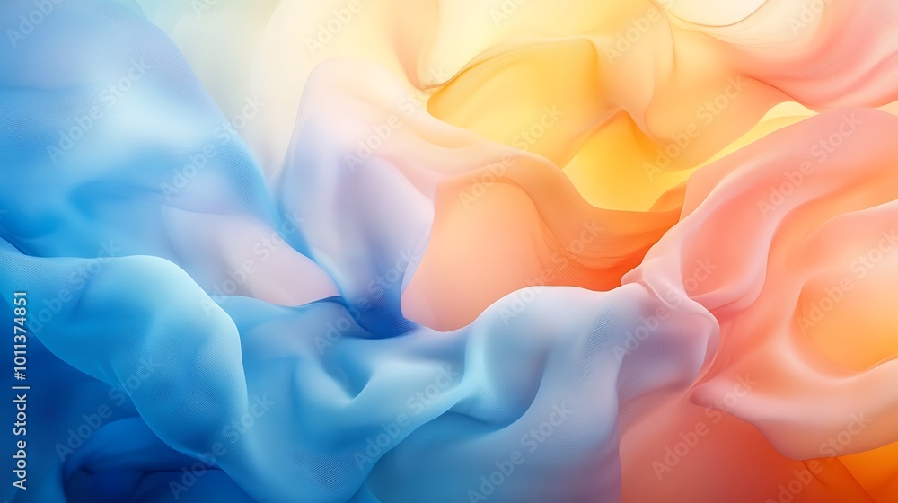 Poster a smooth, flowing abstract paint splashes background with a large, clear area for text