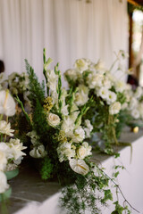 Elegant white floral arrangements