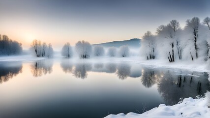 lake with winter