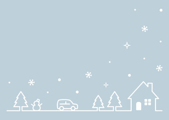 シンプルでおしゃれなラインの冬の背景イラスト01