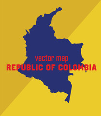 Obraz premium Vector map of the Republic of Colombia in the colors of the national flag. Ideal for geographic projects, educational materials and tourism design.