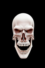 Obraz premium human skull isolated on black jaw line