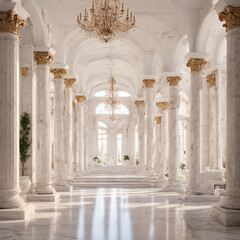 Obraz premium Elegant Classical Architecture with White Marble Columns and Historic Charm.