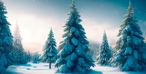 christmas tree in the snow