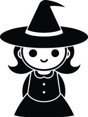Halloween witch silhouette vector