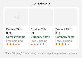 Google adsense post template mockup. Social media paid promotional and sponsored ad