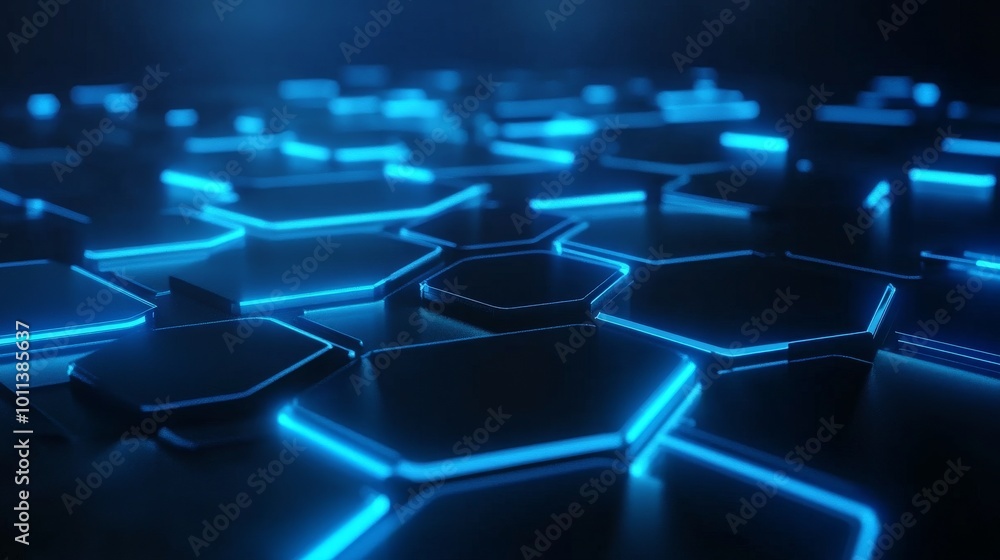 Poster hexagonal technology background with hexagonal texture. patterned hexagon design for futuristic conc