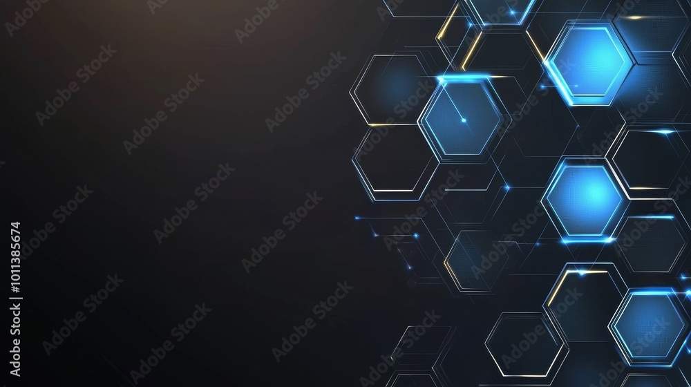 Poster the hexagonal pattern is a trendy sci-fi technology background. this is a futuristic surface concept