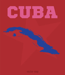 Obraz premium Bold Cuba vector map in vibrant colors! Perfect for travel posters, infographics, or educational materials. Instant eye-catcher for Caribbean-themed designs.