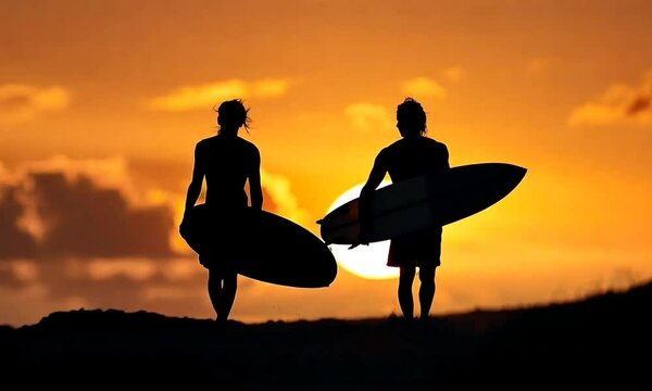 surfer on the beach at night background