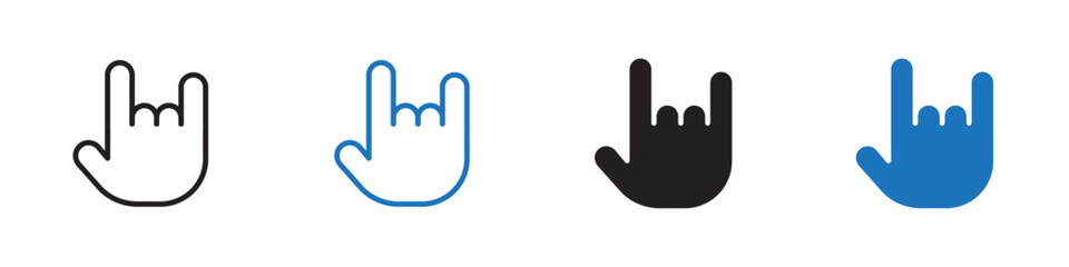 Action gesture icon linear graphics set vector in black