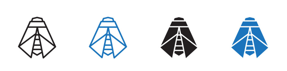 Bee icon linear graphics set vector in black