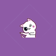 Cute cartoon cat in a minimalist style. Perfect for children's designs, stickers, posters, logos, and decor.