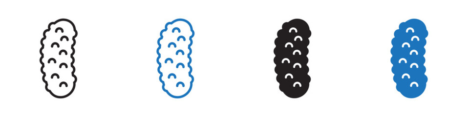 Cucumber icon linear graphics set vector in black