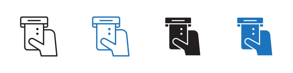 Door key access icon linear graphics set vector in black