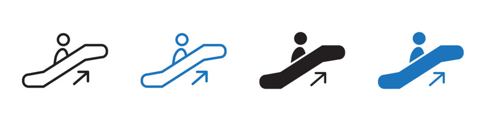 Evelator up icon linear graphics set vector in black