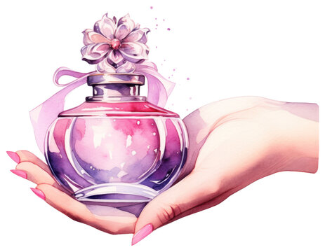 recommend clip art: PNG Perfume cosmetics bottle hand.