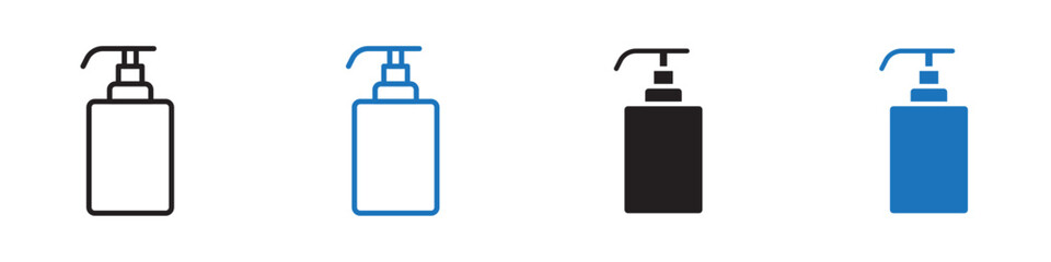Handwash icon linear graphics set vector in black