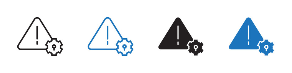 Incident Management icon linear graphics set vector in black