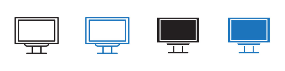 LCD icon linear graphics set vector in black