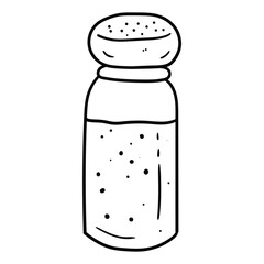 Hand drawn doodle spice jar on white background.