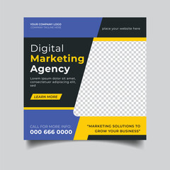 Digital marketing agency social media post and social media banner template