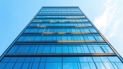 Exterior of a high-rise commercial real estate building with reflective glass and modern architecture
