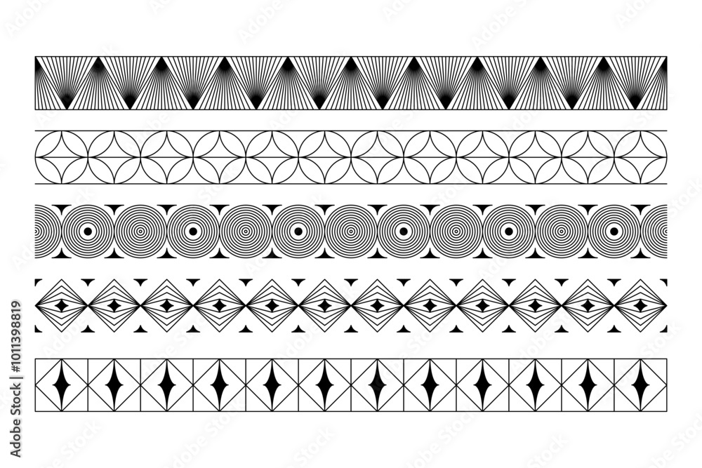 Poster vector set of design elements in simple linear style - border logo design elements and frames for st