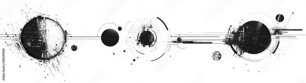 Aufkleber icons depicting circular target elements in futuristic technology