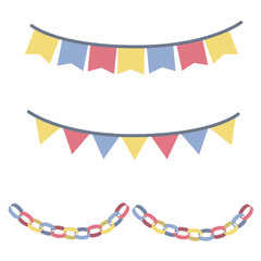 シンプルなガーランド等の飾りのセット