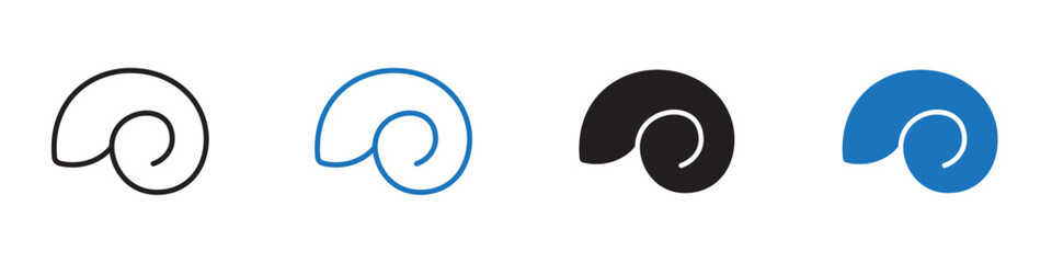 Snail icon linear graphics set vector in black