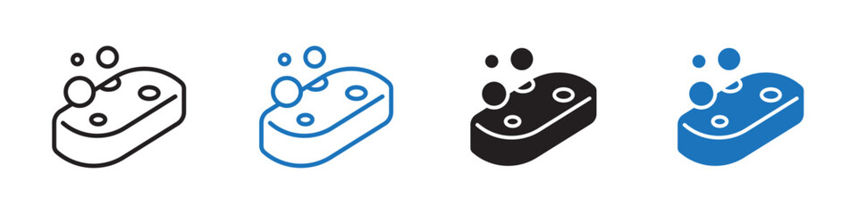Soap icon linear graphics set vector in black