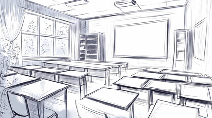Fototapeta premium Interior of a class room