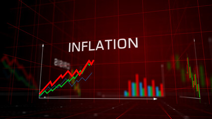 Inflation and recession crisis charts and graphs diagram