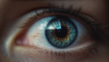 female eye close up view , ai generated