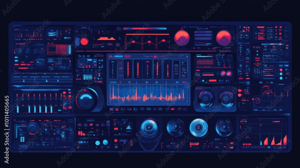Poster an interface screen design for a futuristic hud. background design for technology. technology backgr