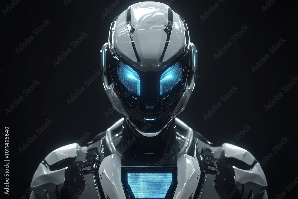 Poster a 3d rendering robot learning or machine-learning interface with an education hud. stocks are availa